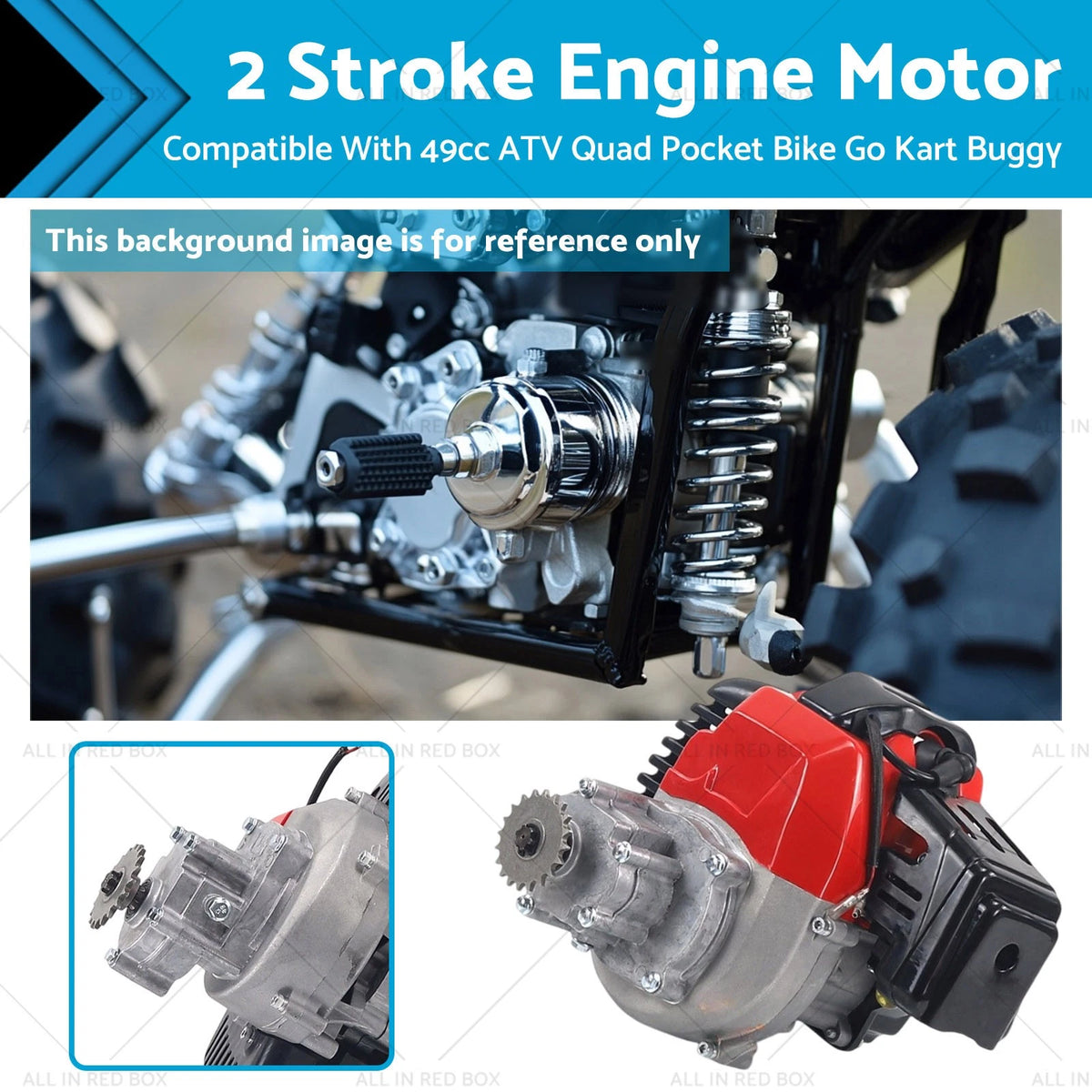 2 Stroke 49cc Pull Start Engine Motor for Mini Dirt Bike Scooter