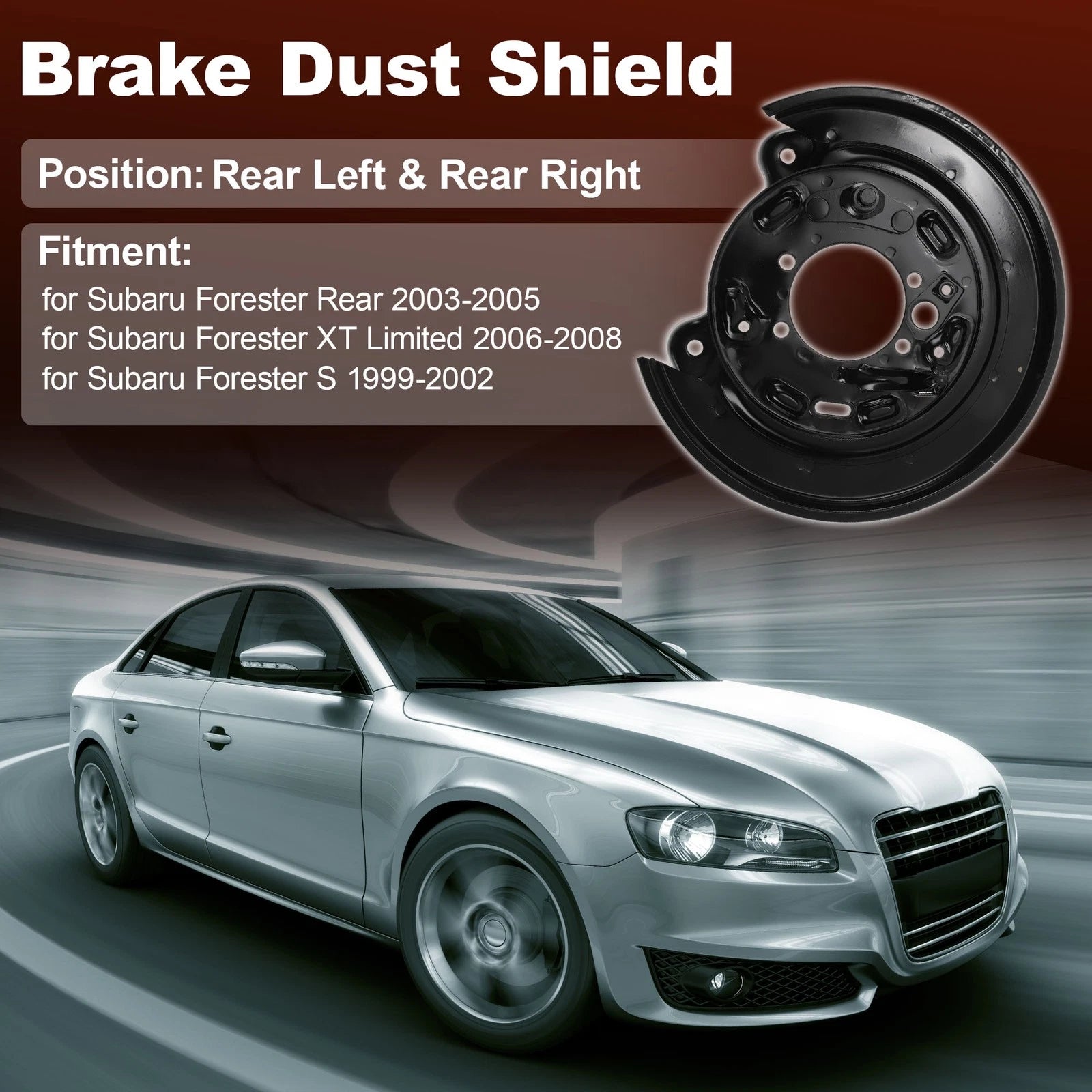Set of 2 Wheel Brake Dust Shields for Subaru Forester (2014–2020) 26255AA061/26255AA071