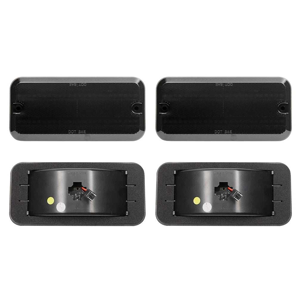 Set of 4 Smoke White LED Side Marker Lights for Chevy G10 G20 GMC G1500 G2500 (1985–1995)