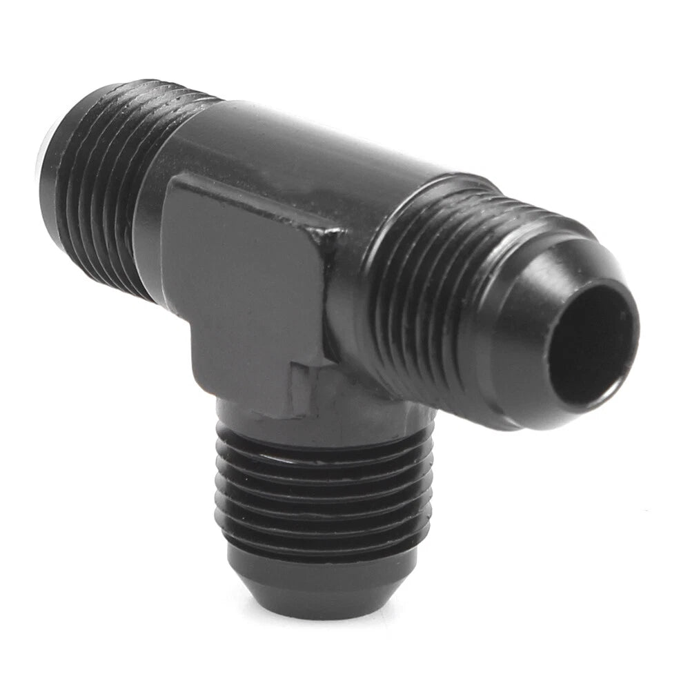 3-Way Tee Hose Fitting Adapter AN6/8/10 Female to 2x AN Male Black