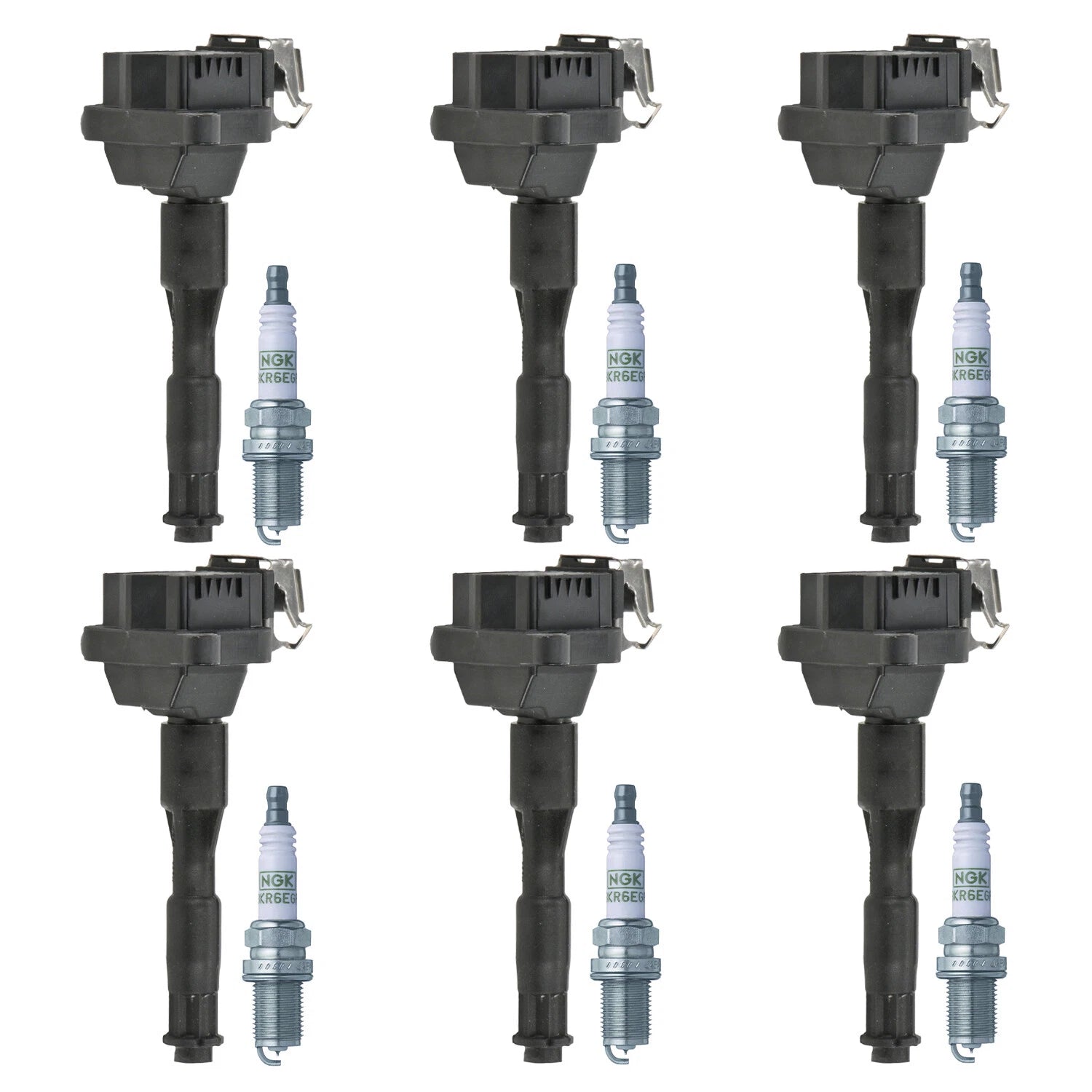 Set of 6 Ignition Coils & Spark Plugs for NSX A6 530i XJ6 S80 (1990–2005)