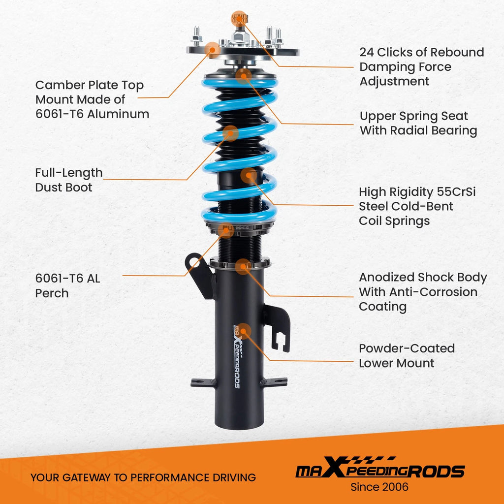 Adjustable Coilover Lowering Kit for Nissan Sentra (2007-2012)