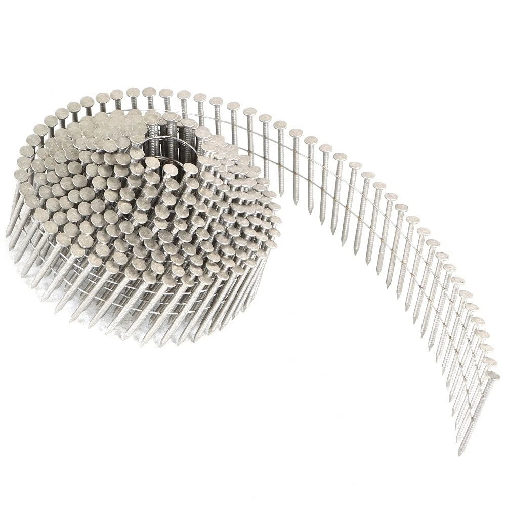 Set of 1200 Stainless Steel 15 Degree Wire Coil Ring Shank Siding Nails