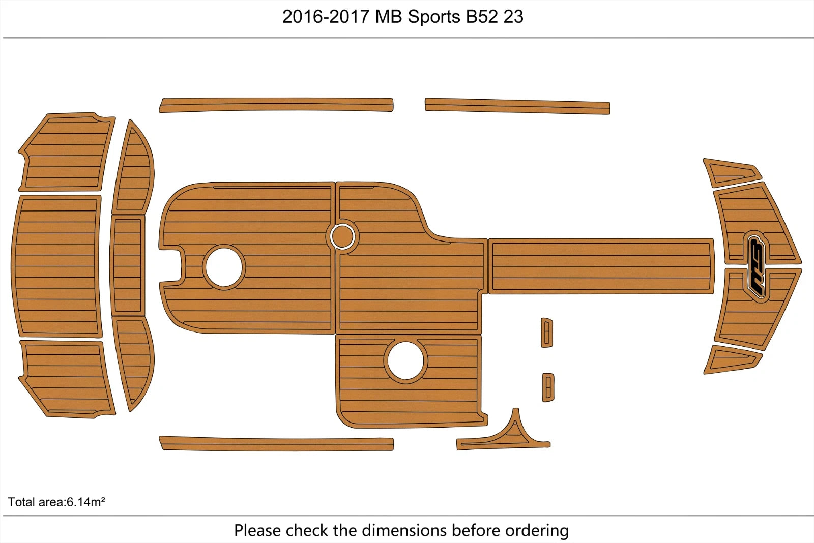 EVA Foam Teak Deck Flooring Mat for MB Sports B52 23 (2016)