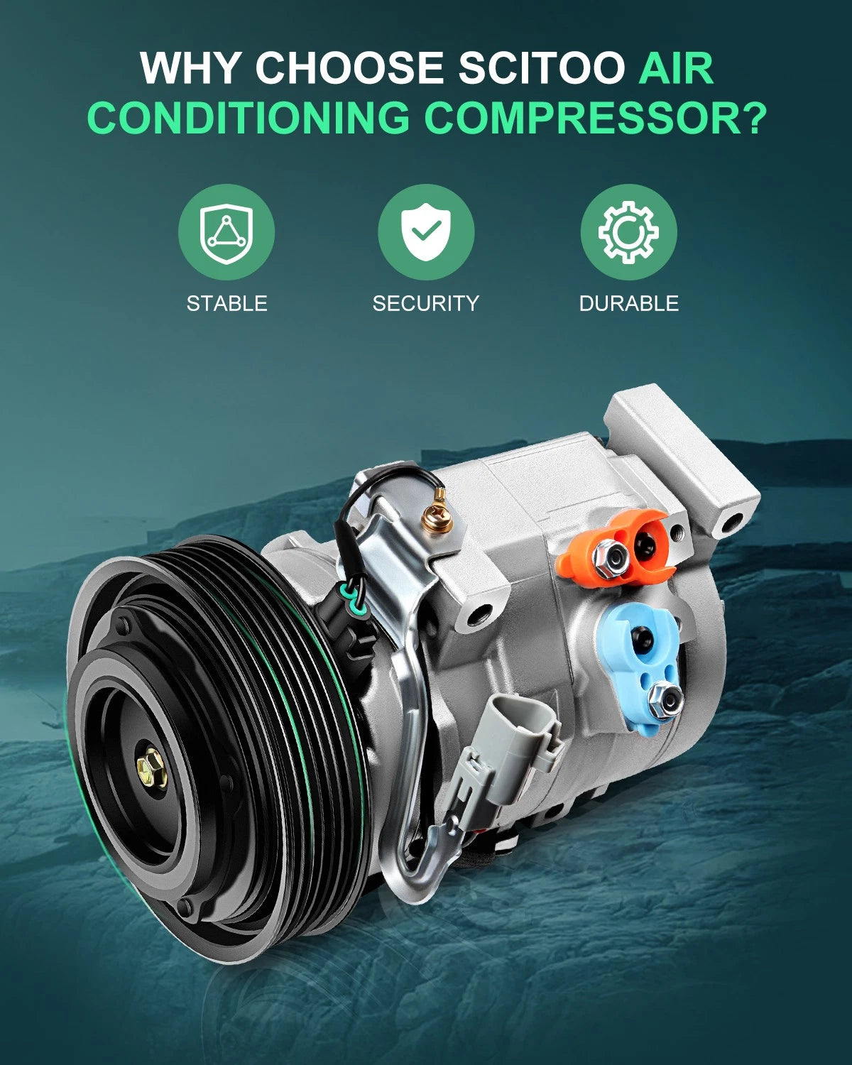 A/C Compressor w/ Clutch for Toyota Solara (2002–2008) CO 10768C