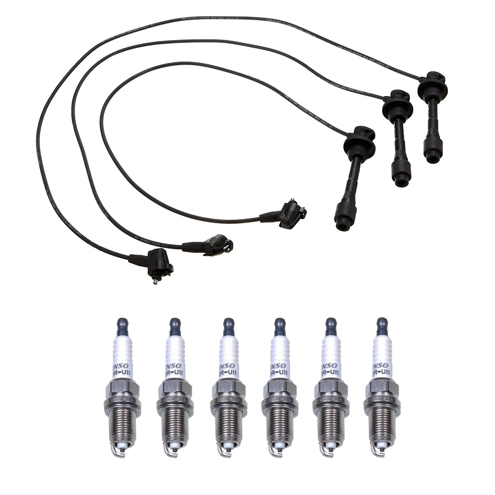 Denso Wire Set & 6 U-Groove Spark Plugs Kit for Lexus 3.0L V6