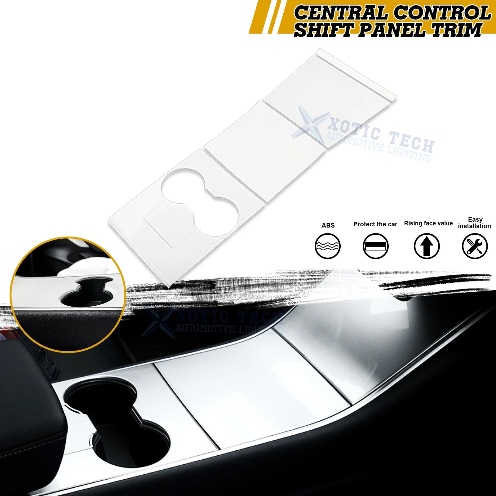 Cup Holder Decoration Cover for Tesla Model Y 3 (2017–2020)