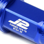 Set of 20 J2 7075 Forged Aluminum M12X1.5 Spiky Cap Lug Nuts w/Adapter Blue