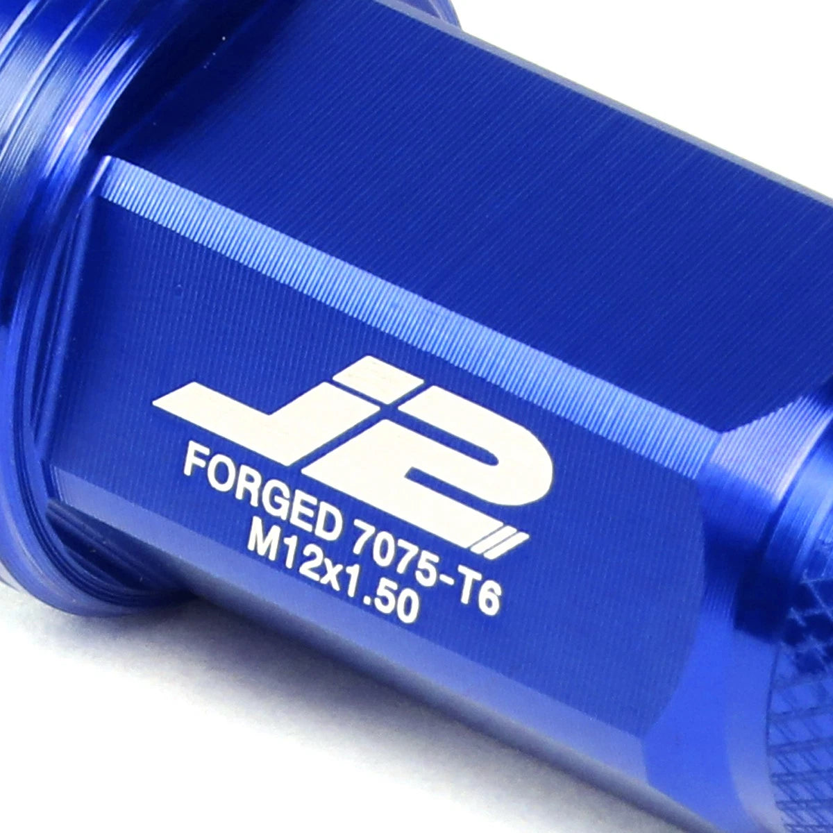 Set of 20 J2 7075 Forged Aluminum M12X1.5 Spiky Cap Lug Nuts w/Adapter Blue