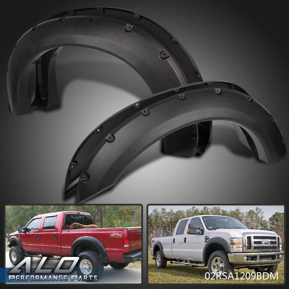 Pocket Rivet Bolt-On Fender Flares for Ford F250 F350 Super Duty (1999–2007)