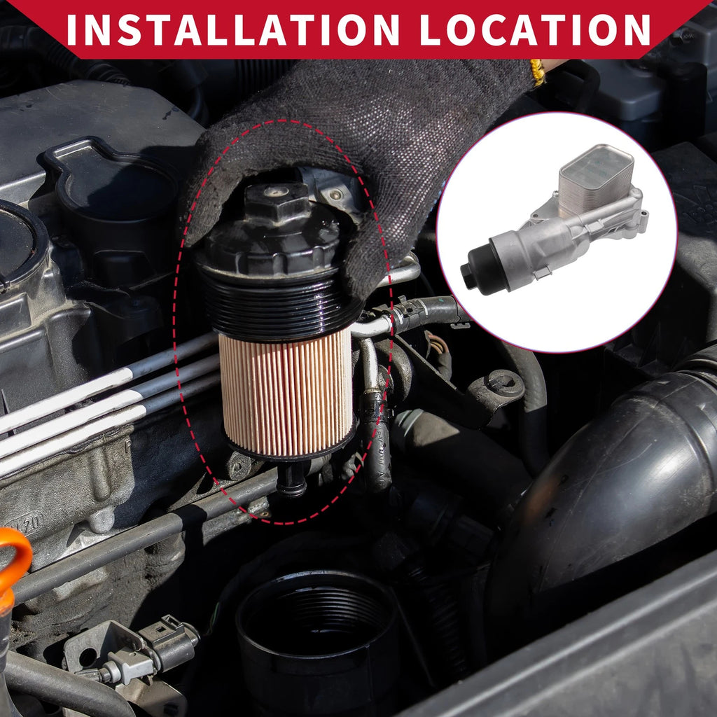 Engine Oil Cooler Filter Housing with Bolt & Seals for BMW i8 (2014–2020) No. 11428585235