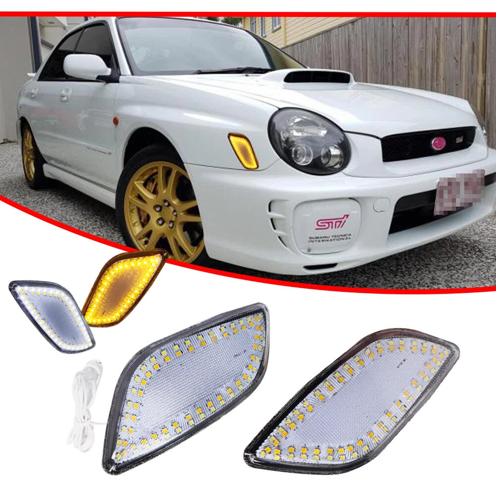 Clear Switchback LED Corner Parking Side Marker Lights for Subaru Impreza (2002–2003)