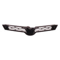 Replacement Black Gloss Plastic Front Upper Grille w/Emblem Hole
