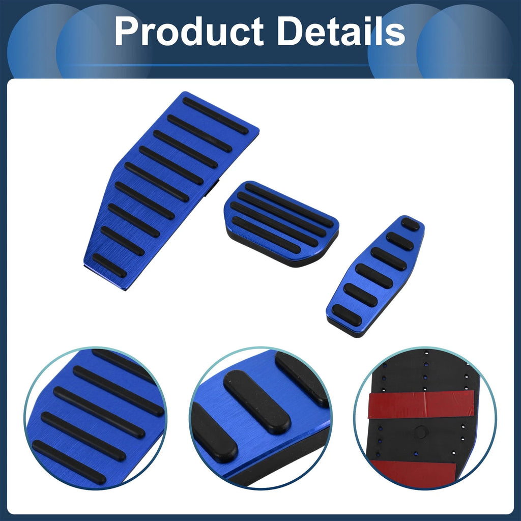 3 Pcs Foot Accelerator Pedal Covers for Suzuki Jimny JB70W (2018–2022) Blue