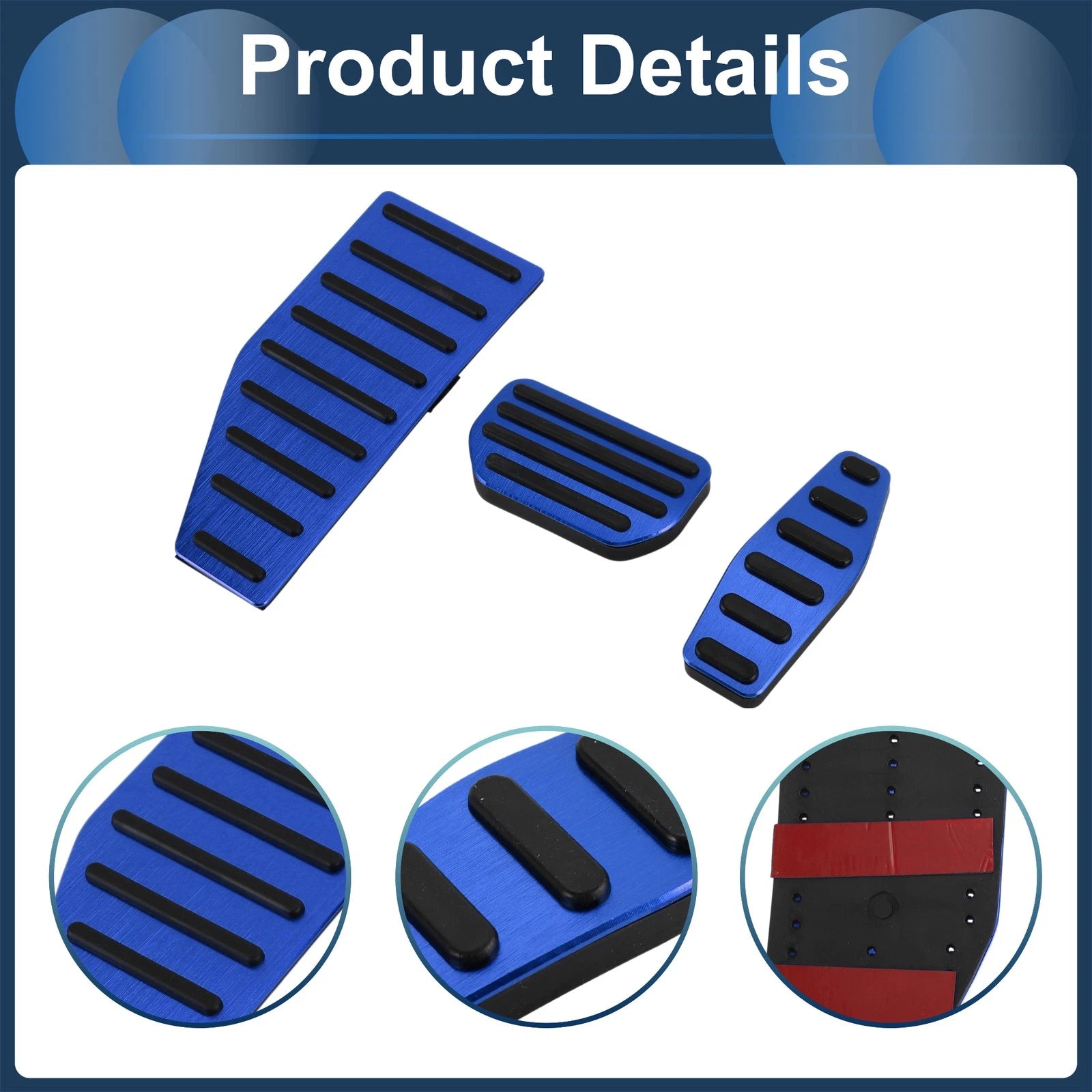 3 Pcs Foot Accelerator Pedal Covers for Suzuki Jimny JB70W (2018–2022) Blue