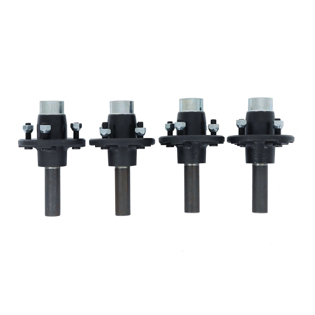 Set of 4 Pre-Assembled Hub & Round BT8 Spindles for Idler 4 on 4" Bolt