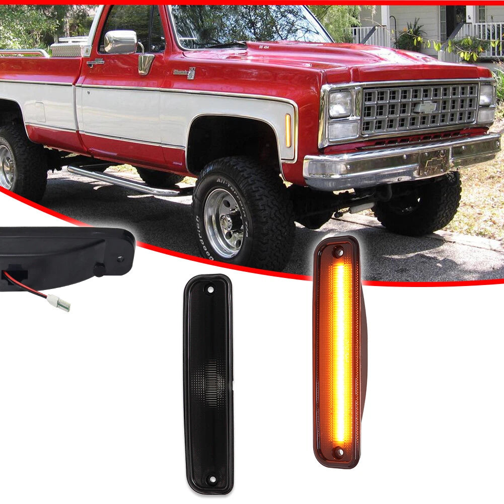 2X Smoked Amber LED Side Marker Lights for GMC Jimmy (1973–1980)