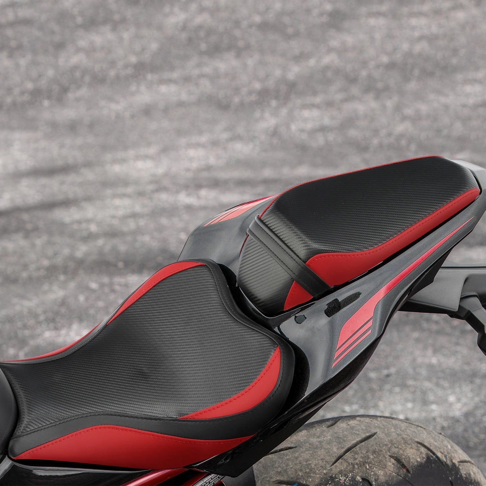 Black Red Driver Rider Passenger Seat for Kawasaki Z900 (2017–2023)