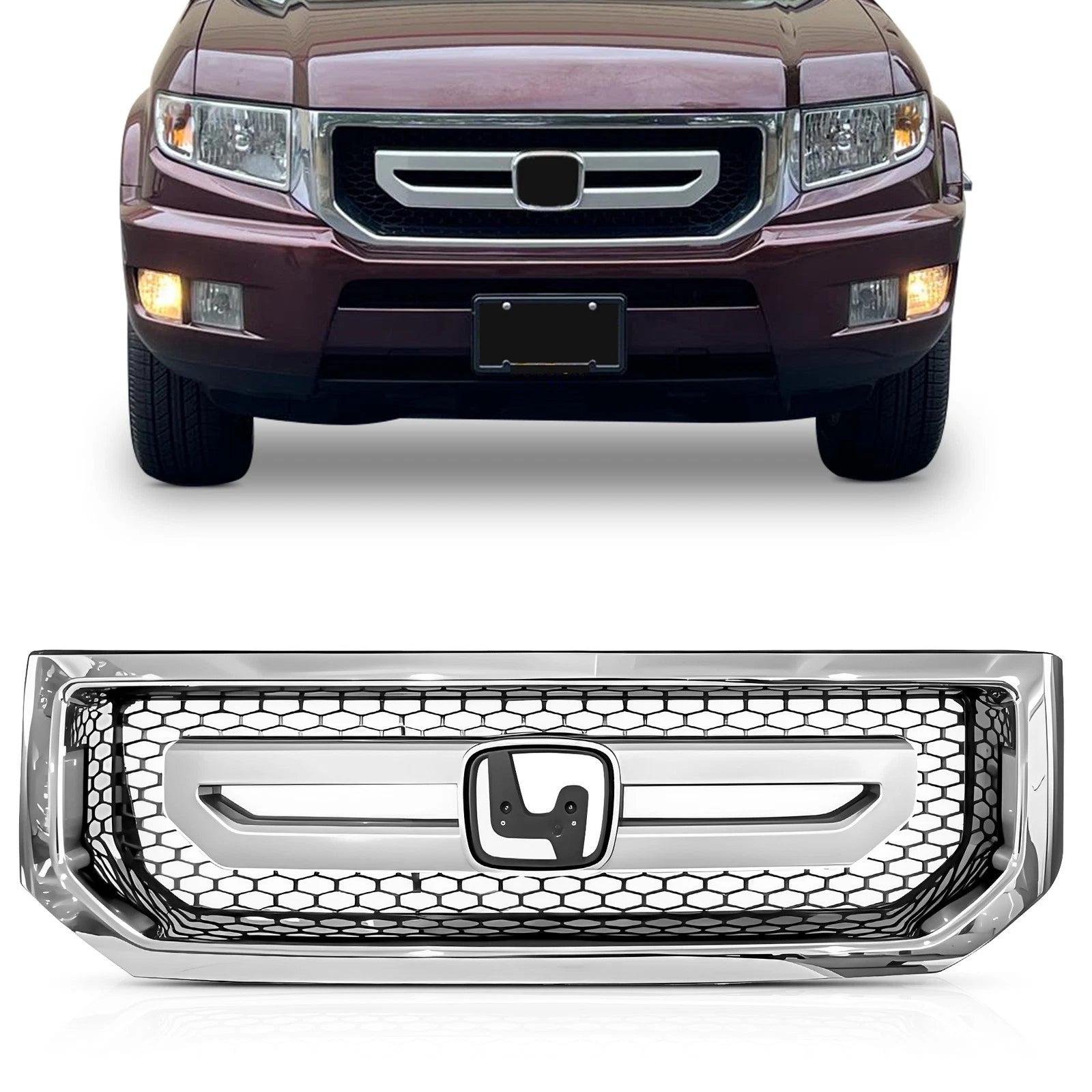 Front Bumper Grille for Honda Ridgeline (2009–2011)