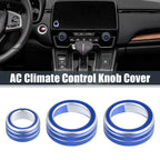 3pcs AC Knob Ring Cover for Honda CR-V (2017–2021) Blue