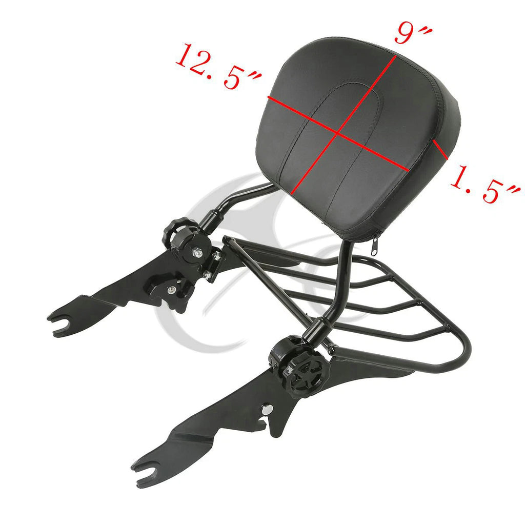 Detachable Backrest Sissy Bar & Luggage Rack for Harley Touring (2009–2025)