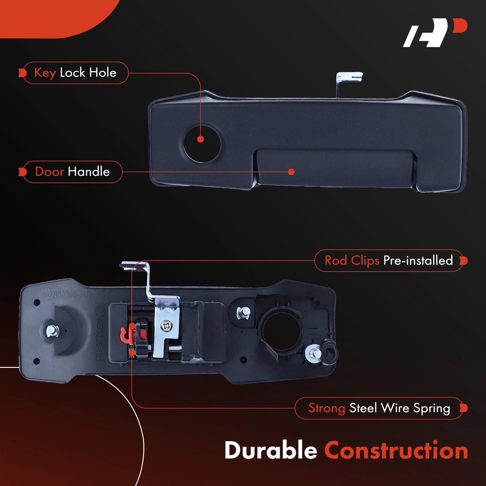 2X Rear Exterior Door Handle for Nissan NV200 (2013–2021)