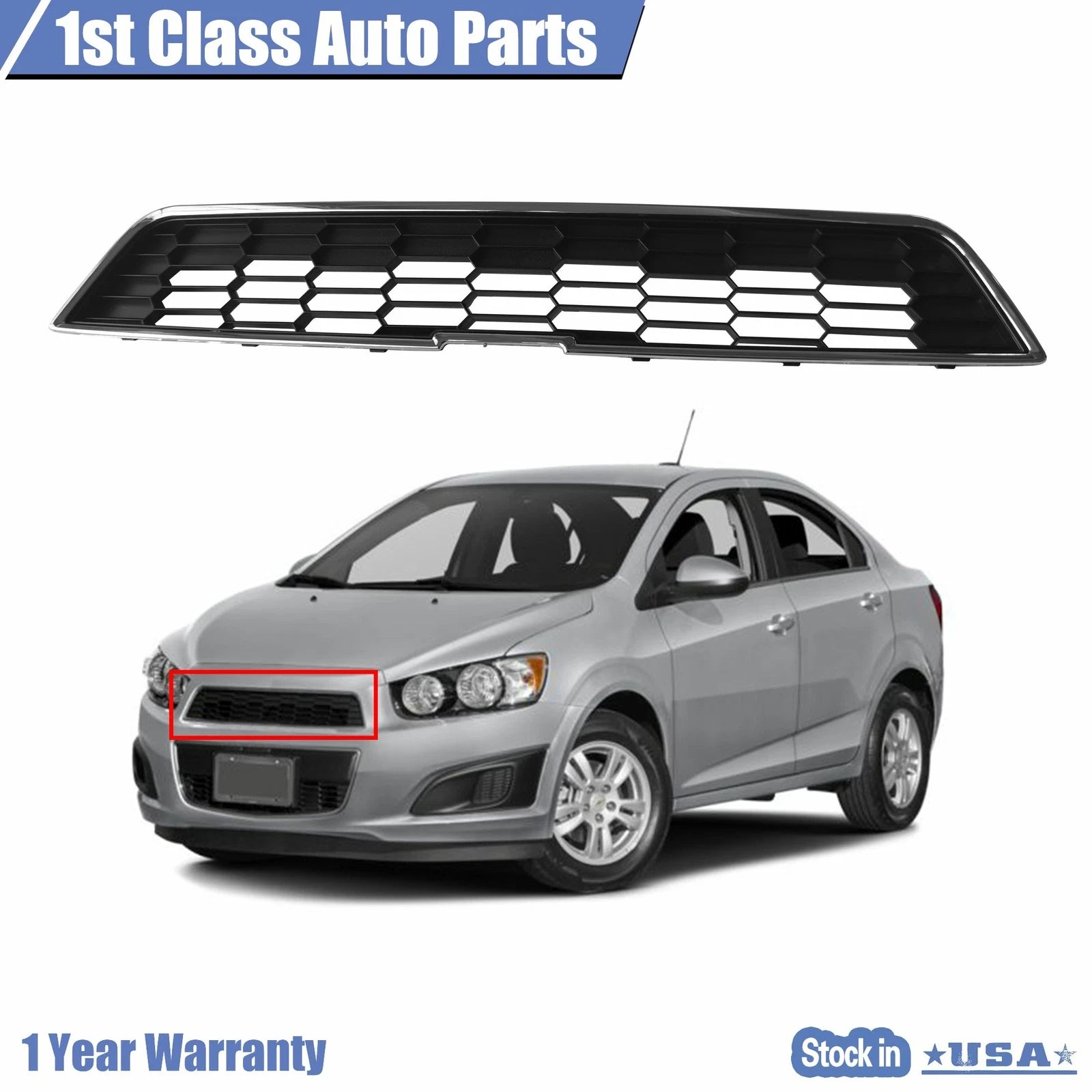 Front Upper Grille with Chrome for Chevrolet Sonic (2012–2016)