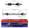 Set of 2 Front CV Axle Shafts for Chrysler Dodge Plymouth (2000)