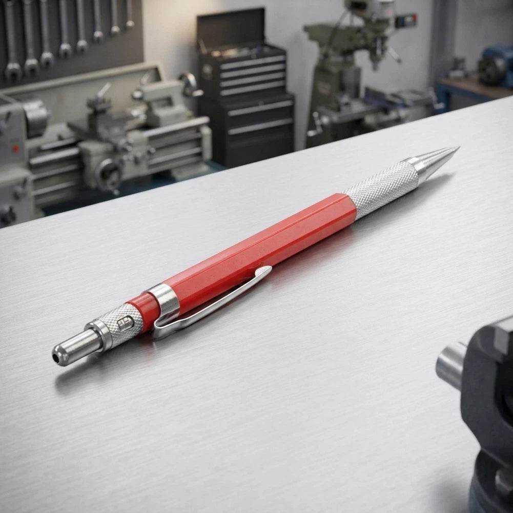 Welders Pencil Marker Set of 2 - Red & Silver Metal Coloring Pens