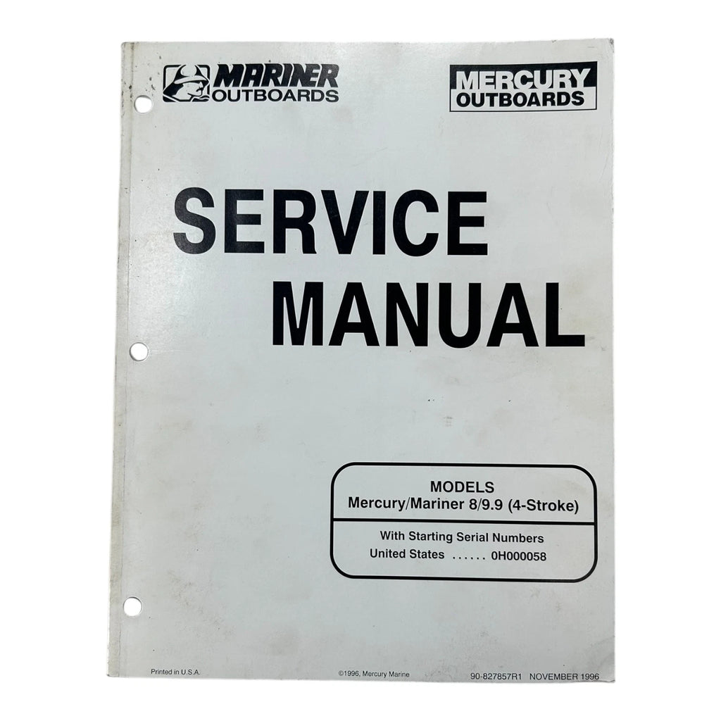 Service Manual for Mercury 90-827857R1, Mariner 8/9.9 (4 Stroke) (1990–1999)