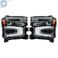 Headlight for Chevy Silverado 1500 (2022–2024) Black LED DRL Lens