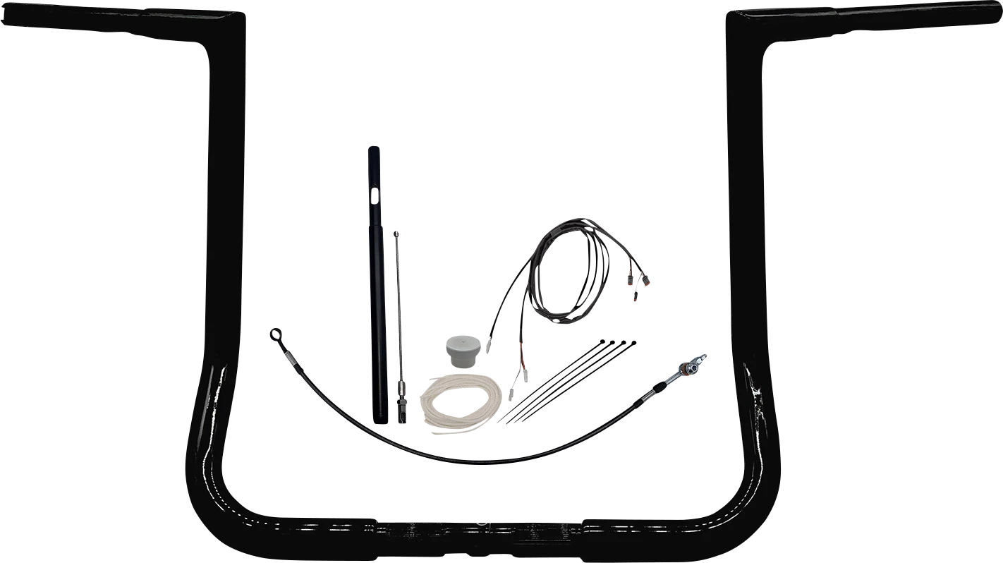1-1/4" EZ Install Flat Top Handlebar Kit for Harley (16", Black) 719016-B