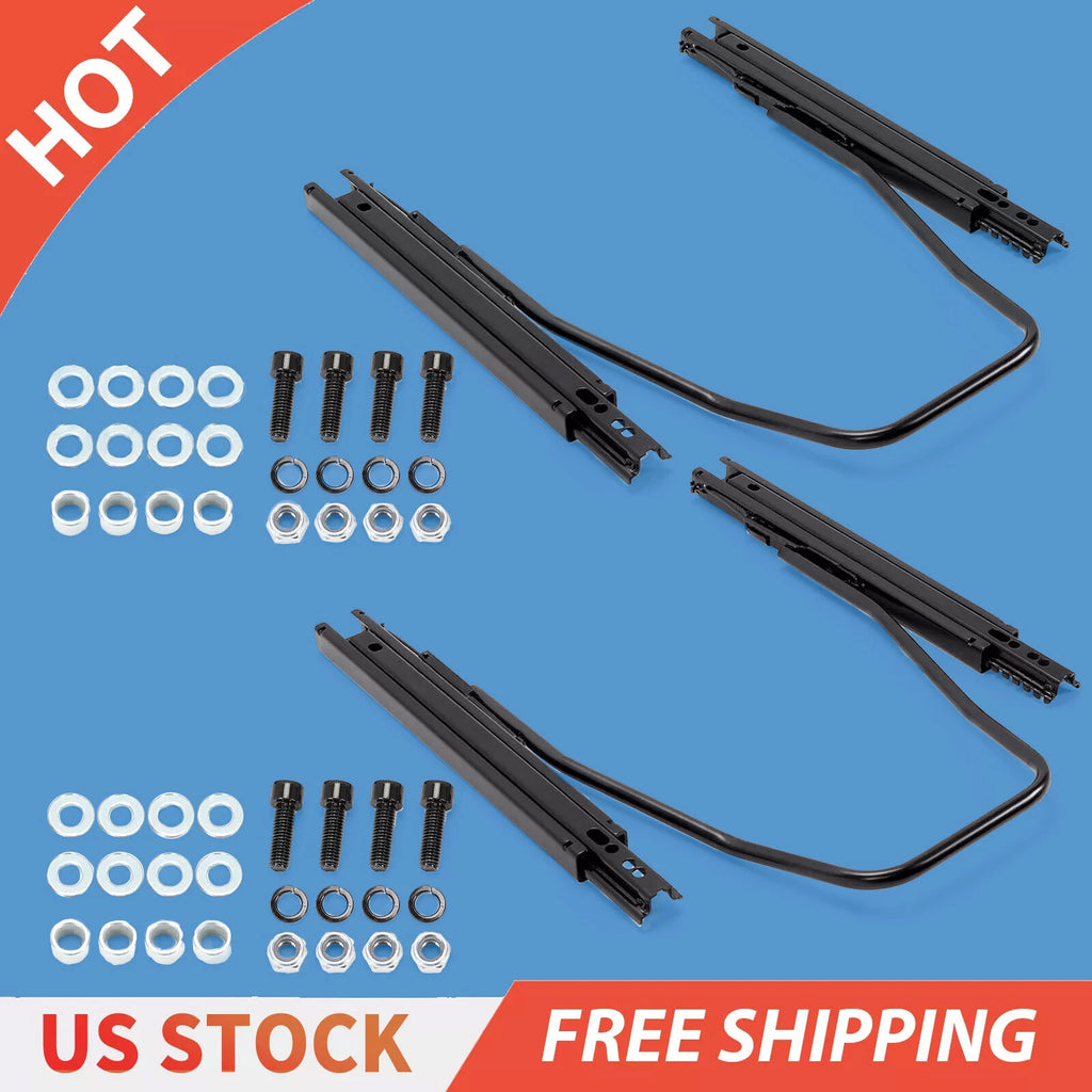 Pair Universal Racing Dual Seat Slider Base Mount Rail Bracket Assembly