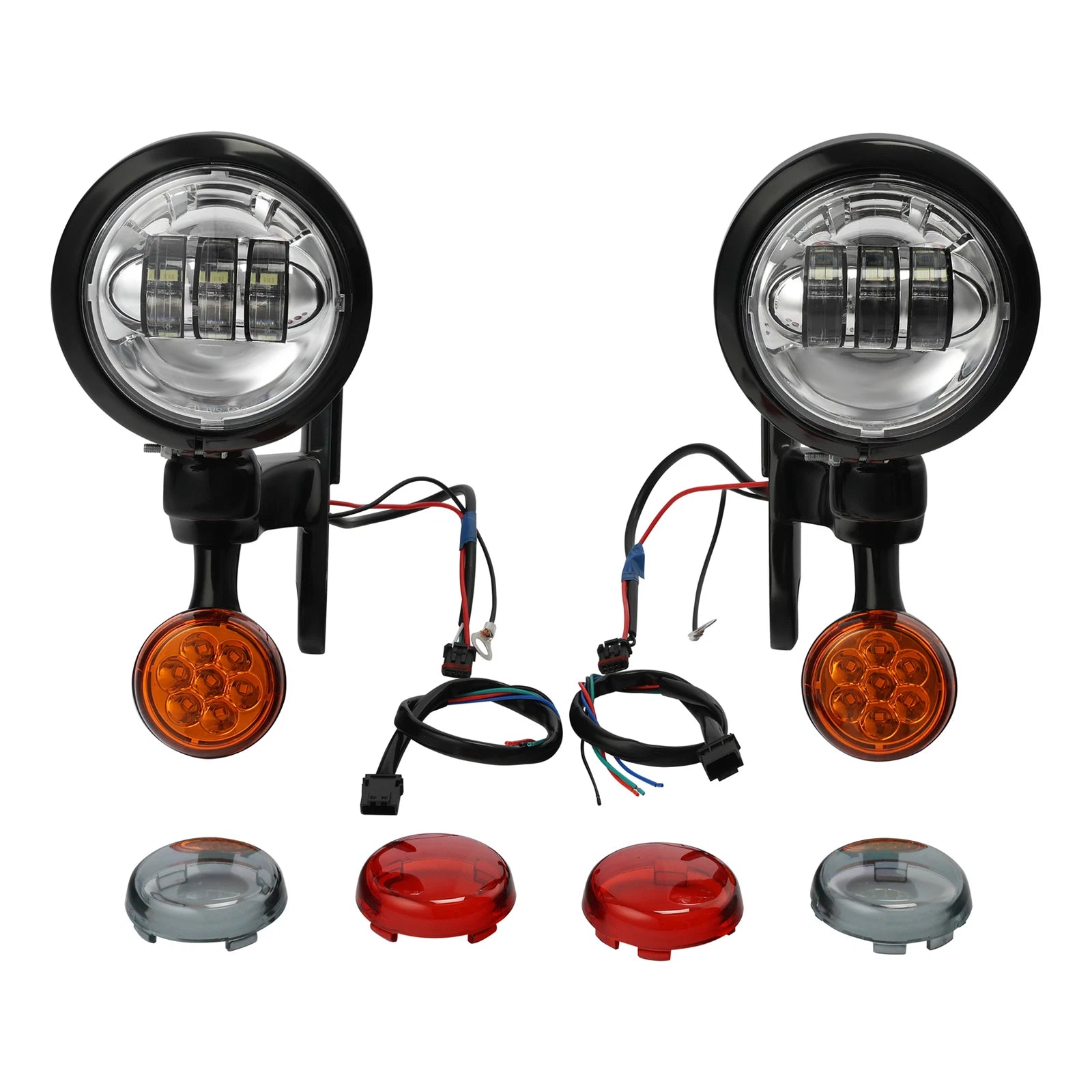 Set of 2 Fog Passing Light Housings for Harley Street Glide (1994–Up)
