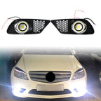 Pair Front Bumper Fog Light Grills for Mercedes C-Class W204 (2008–2010)