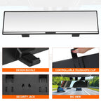 11" Universal Clip On Flat Panoramic Wide Angle Rear View Mirror
