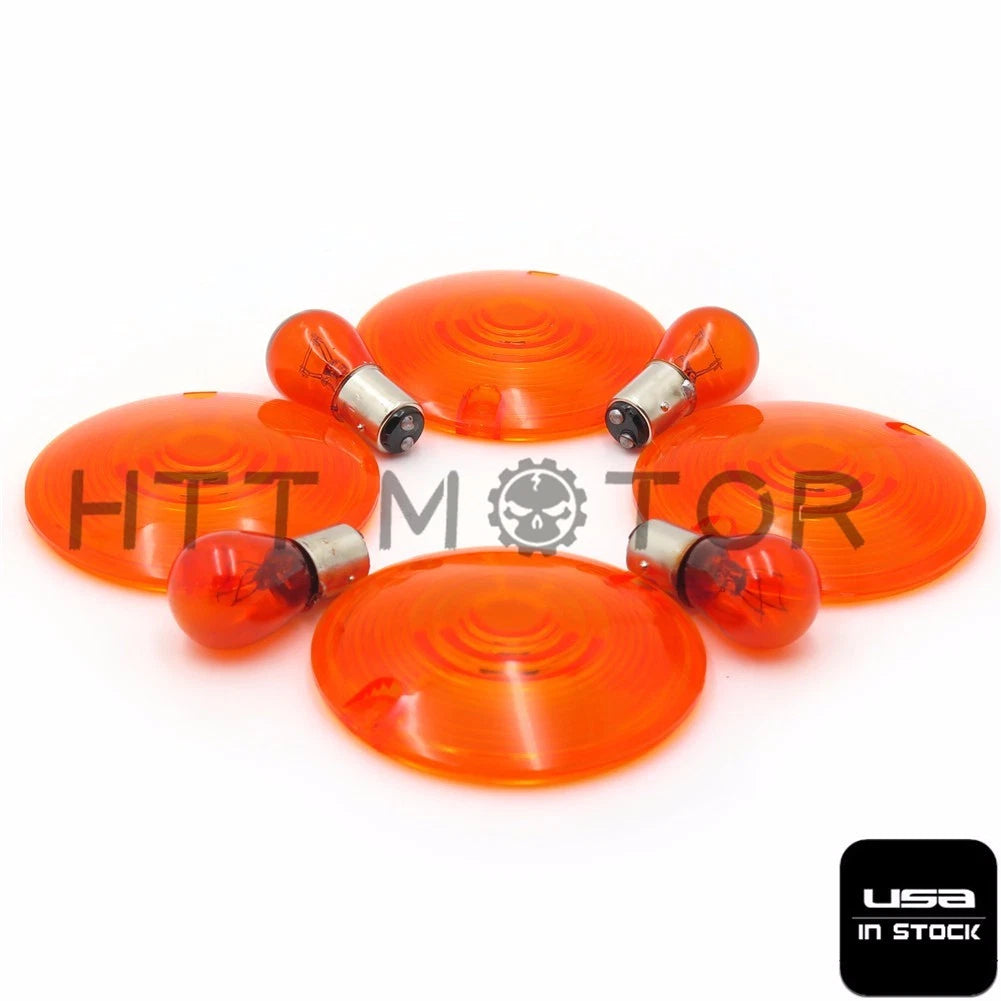 Amber Flat Turn Signal Lens for Harley Electra Glide, Road King (1986–2012)