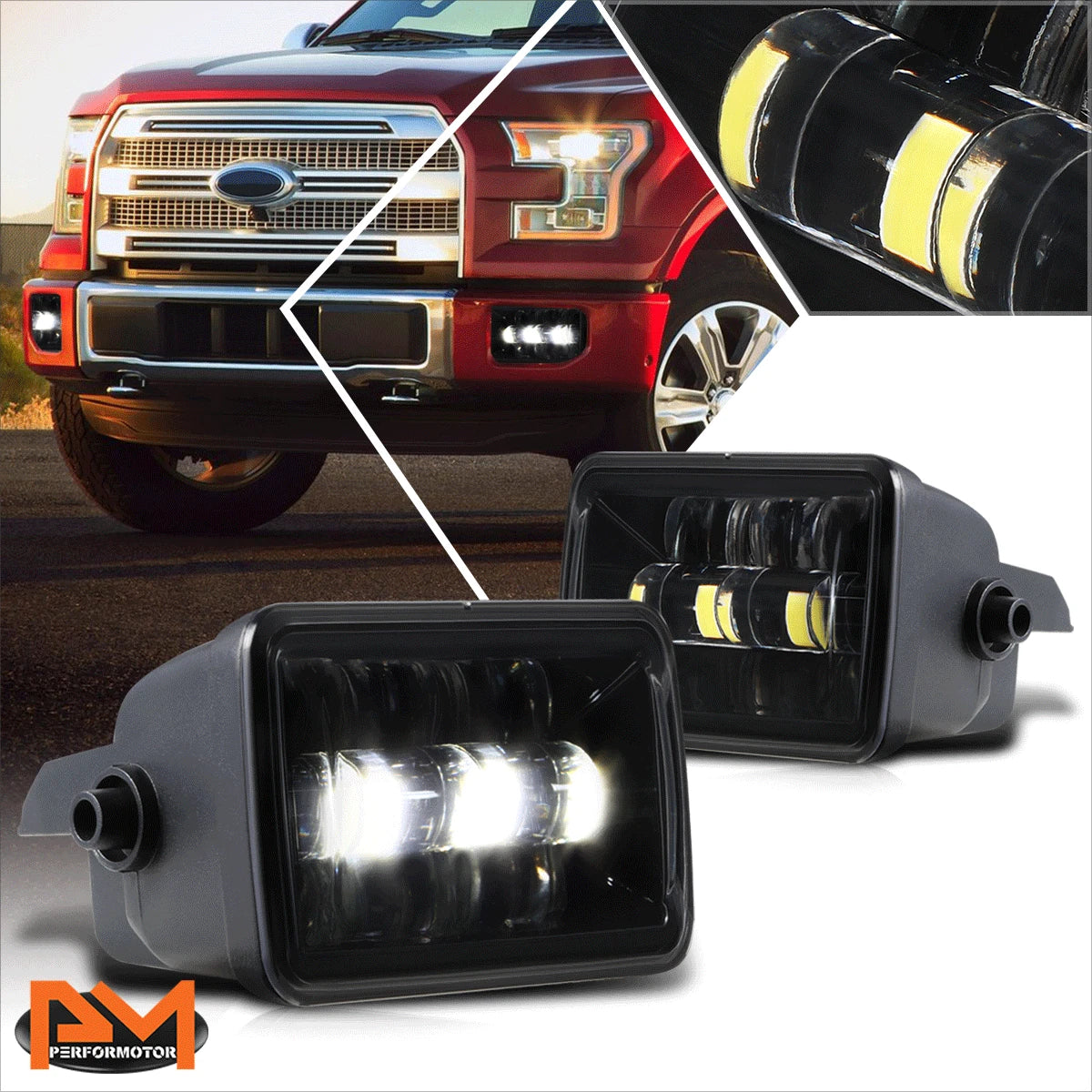 Full LED Front Bumper Projector Fog Lights for Ford F150 (2015–2020)