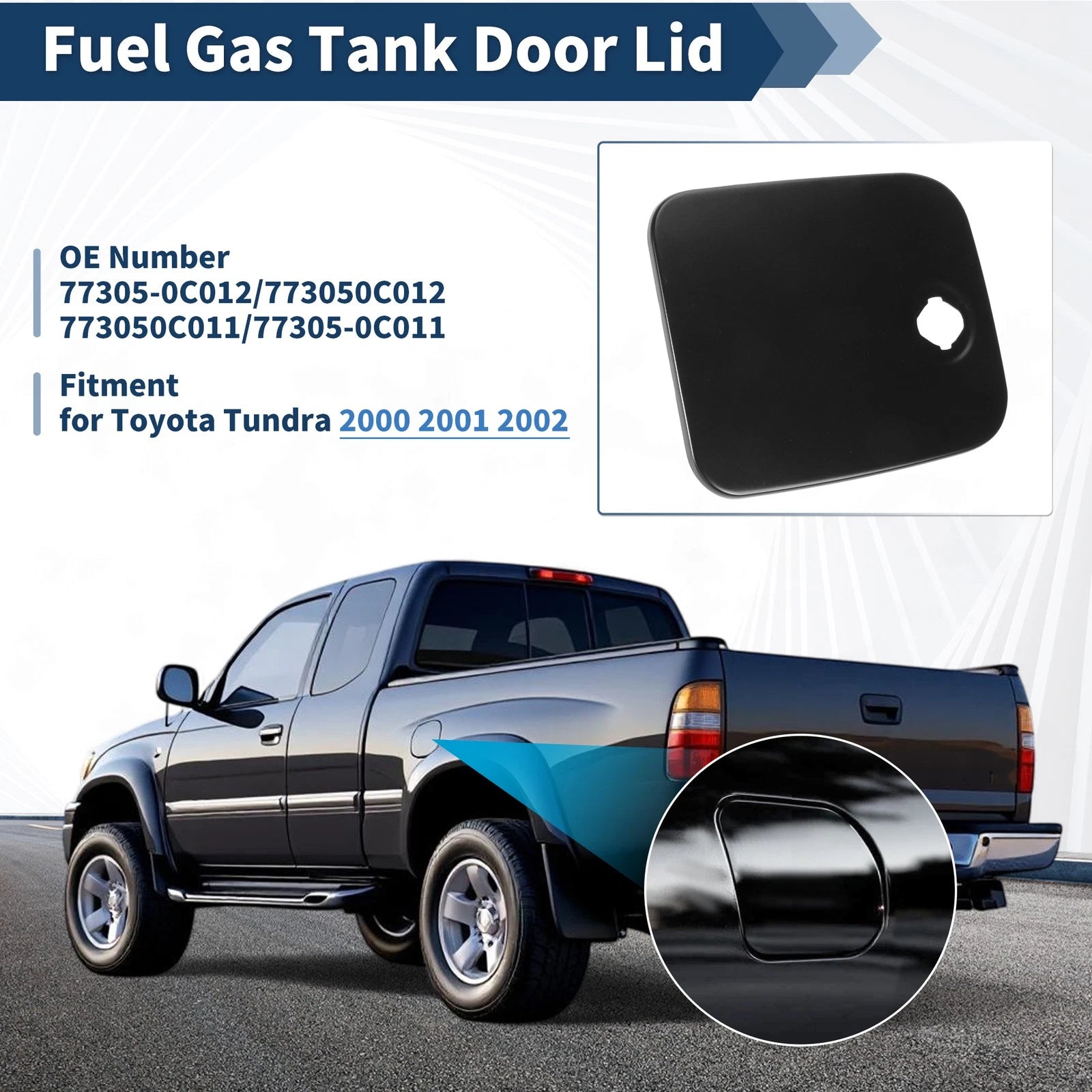 Fuel Tank Door for Toyota Tundra (2000–2002) Gas Filler Cover No. 773050C012