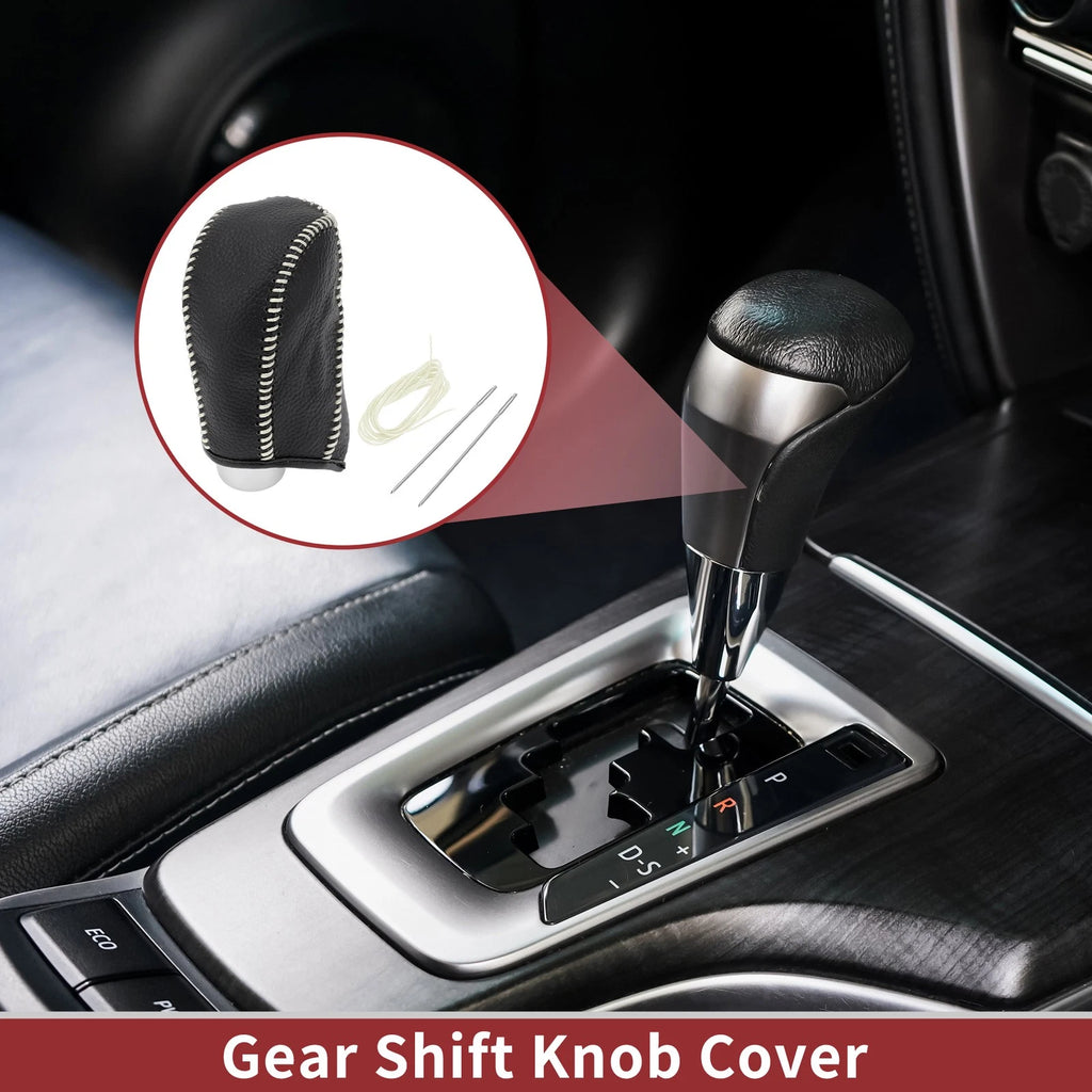 1 Pc Gear Shift Knob Cover for Subaru Forester (2014–2017) Pebbled Black Beige