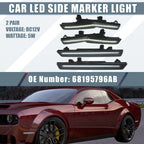 2 Pair Smoked Lens LED Side Marker Light for Dodge Challenger (2018–2023)
