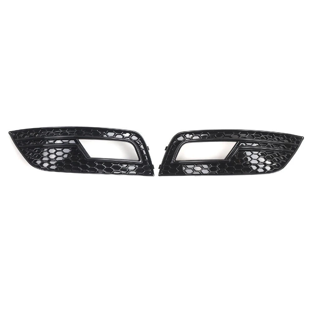 Set of 2 Fog Light Grille Covers for Audi A4 (2013–2016) - Glossy Black