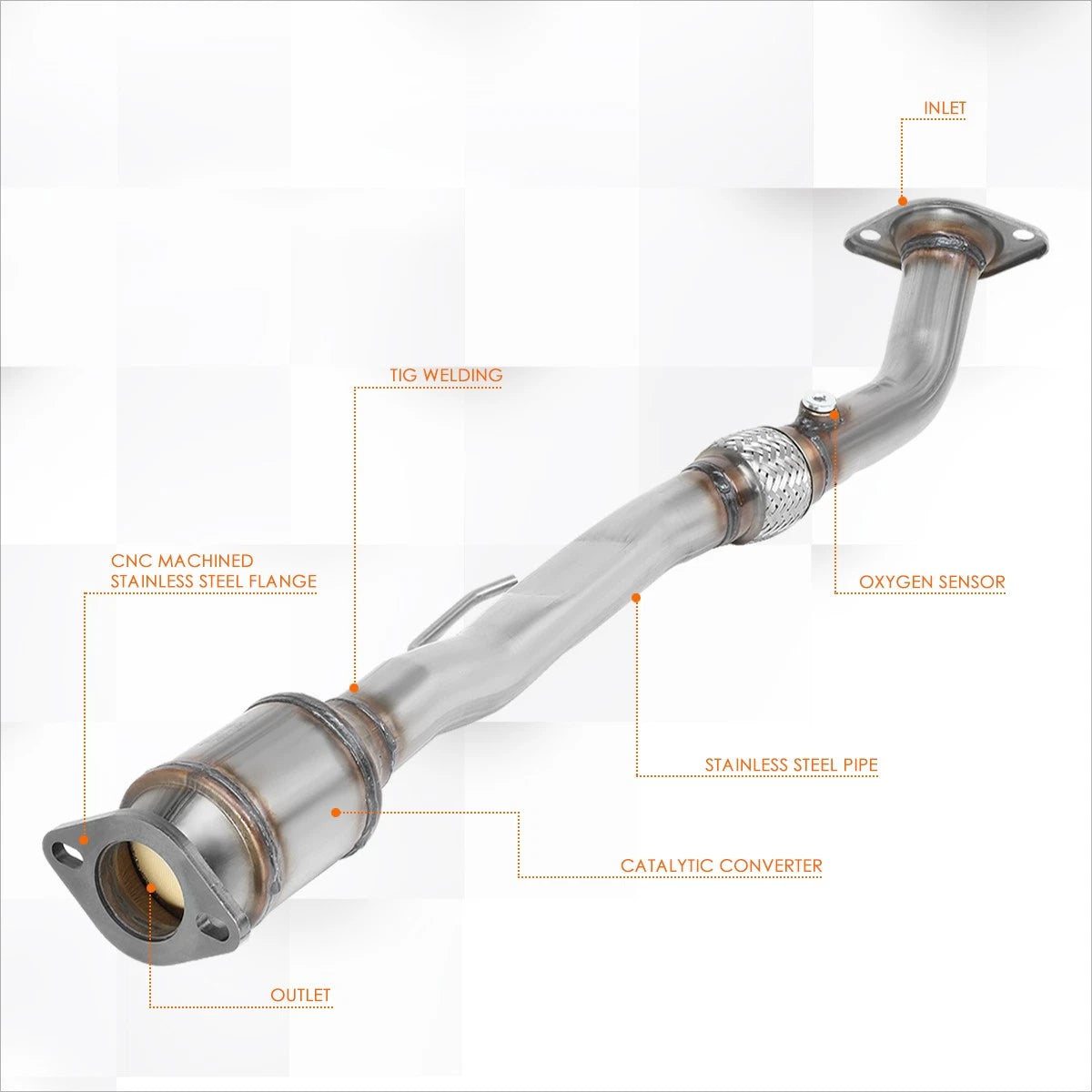Direct Replace Catalytic Converter Exhaust Flex Pipe for Altima/Quest (2002–2006)