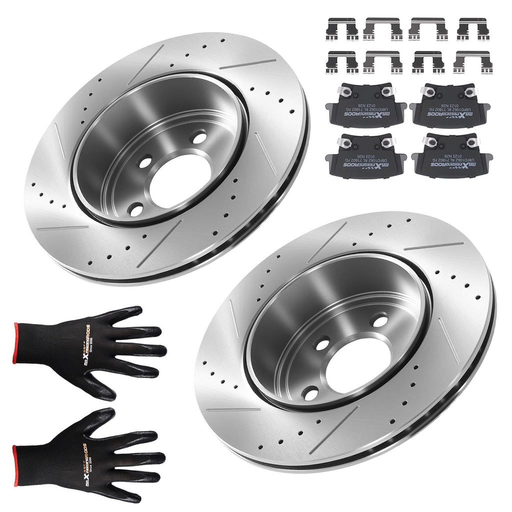Rear Brake Rotors & Ceramic Pads Kit for Chrysler 300/Dodge Challenger/Charger (2005–2023)