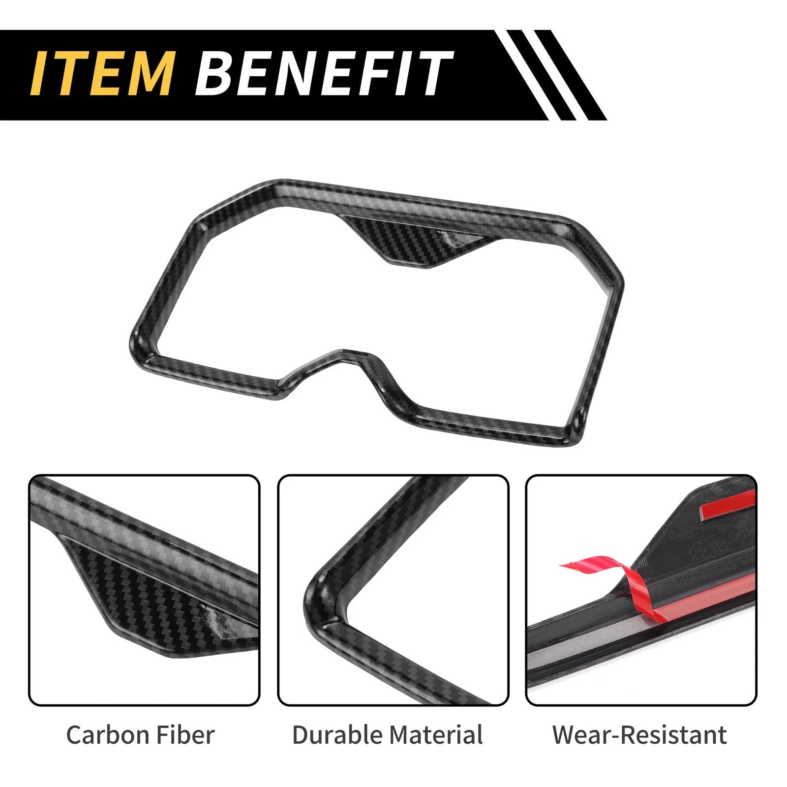 Carbon Fiber Armrest Box Rear Cup Holder Cover for Toyota Tundra (2022–2024)