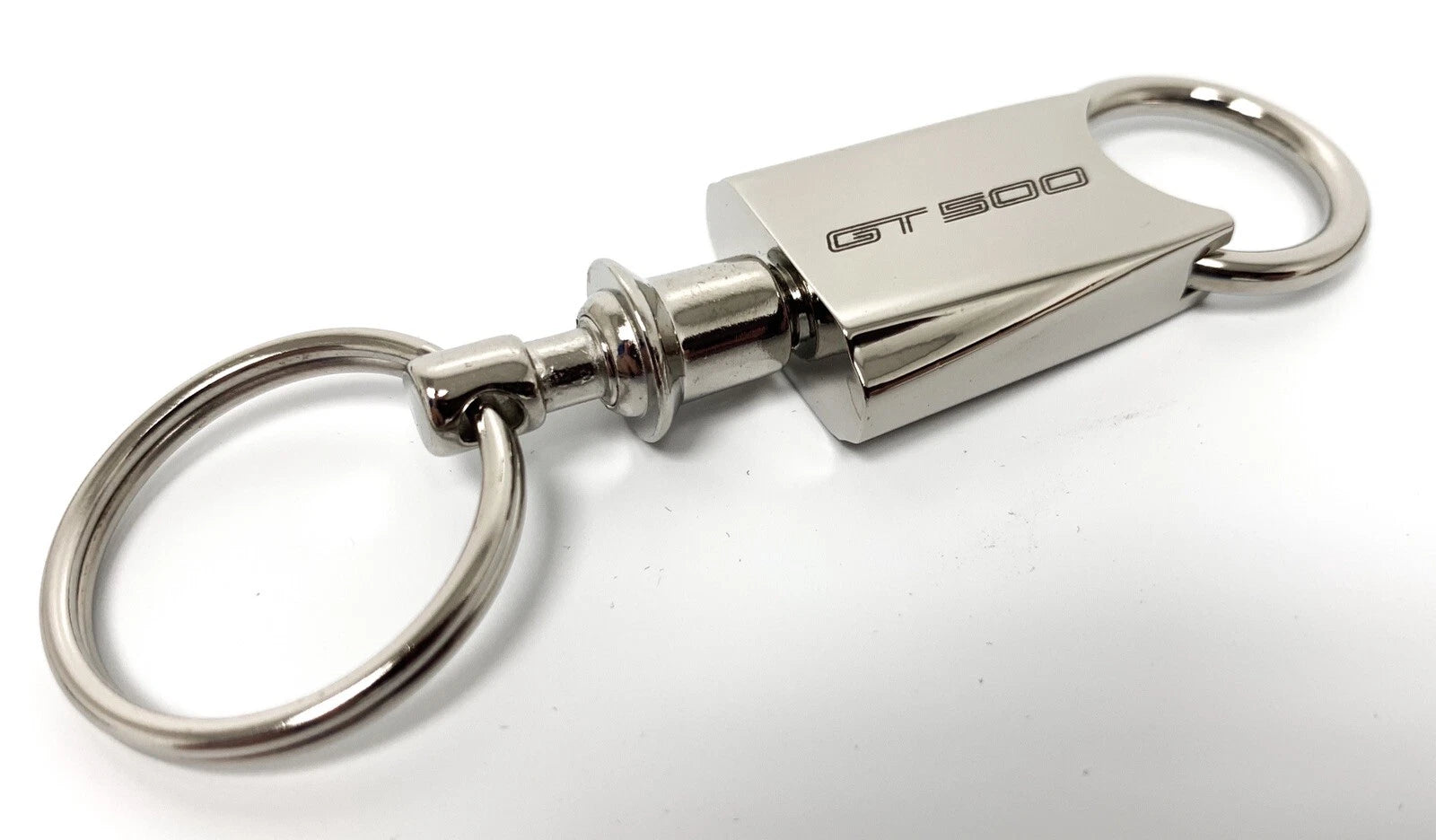Chrome Spring Loaded Key Chain Licensed for Shelby Mustang GT500 (1967–2024)