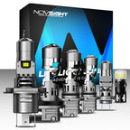 Set of 4 NOVSIGHT 9005 9006 H11 H4 H7 H13 LED Headlight Bulbs 6500K 17000LM