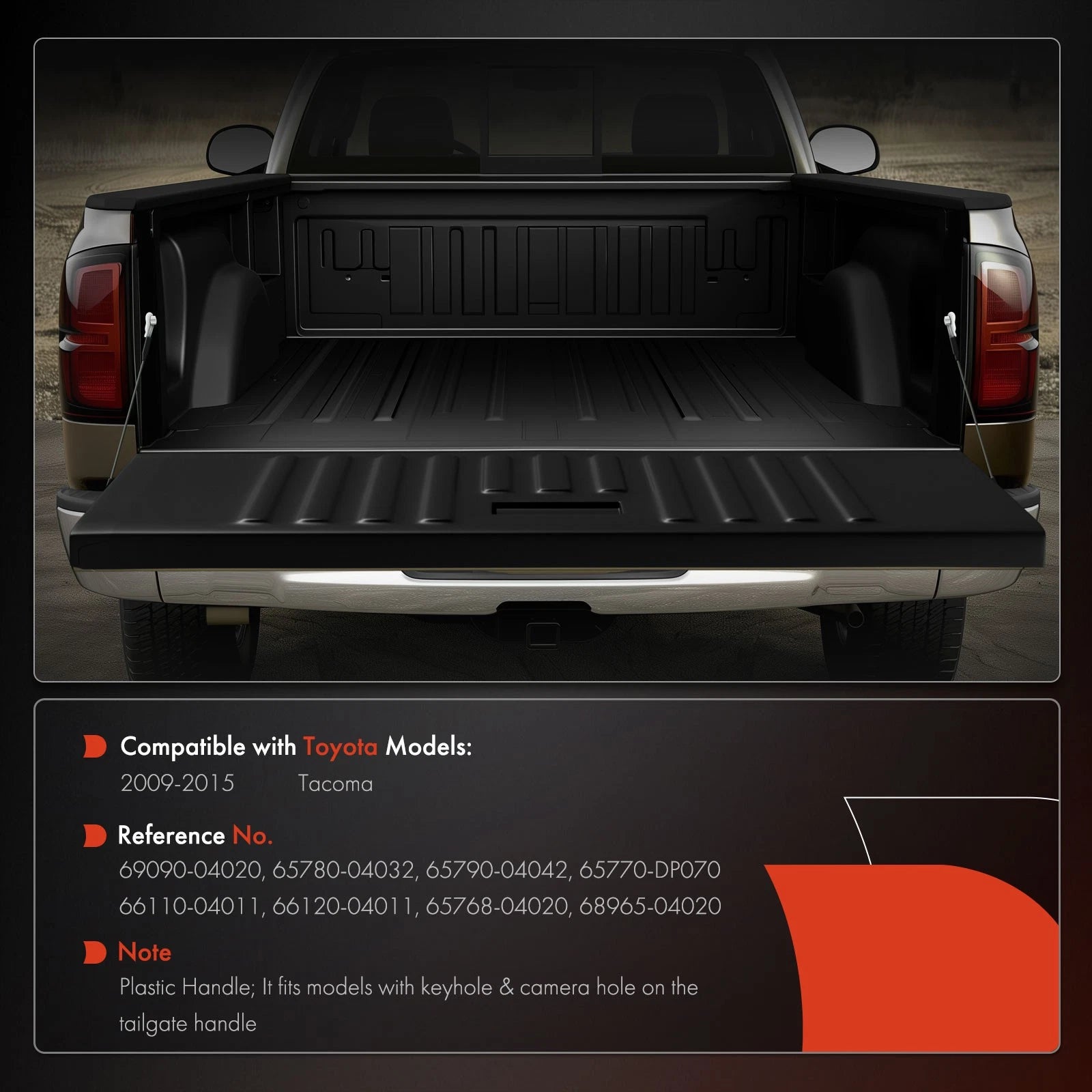 Metal Tailgate Hardware Rebuild Kit with Cables for Toyota Tacoma (2009–2015)