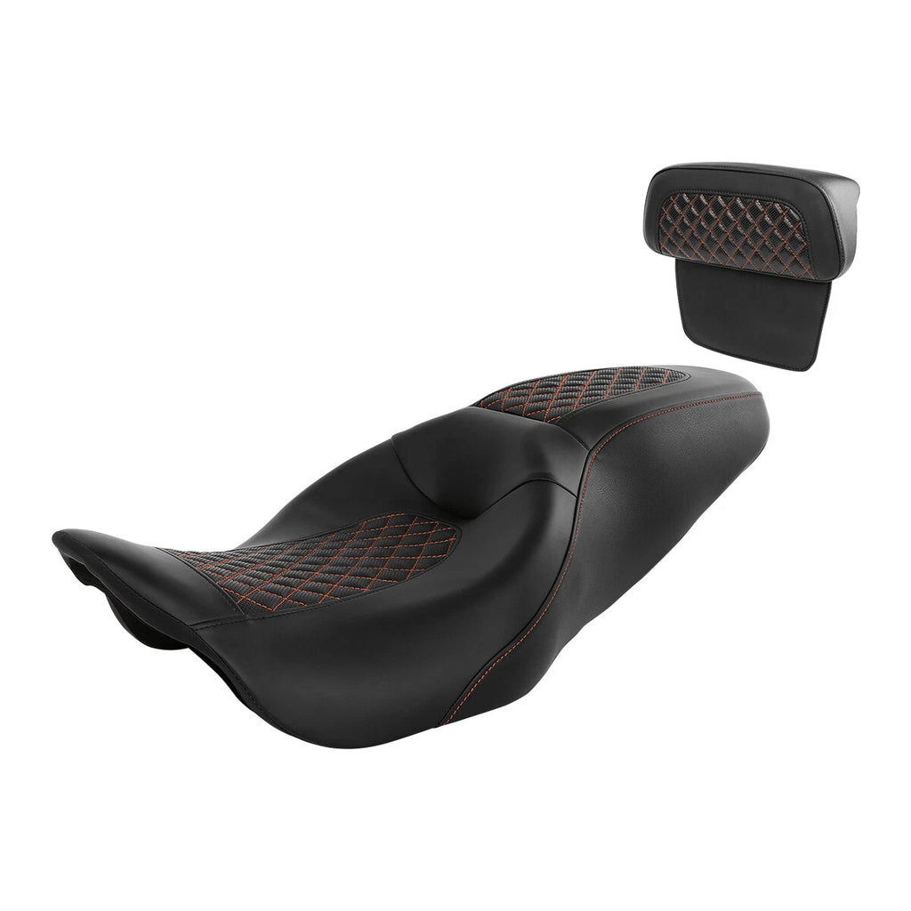 Driver Passenger Seat & Backrest Pad for Harley Touring Road Glide (2014–2023)