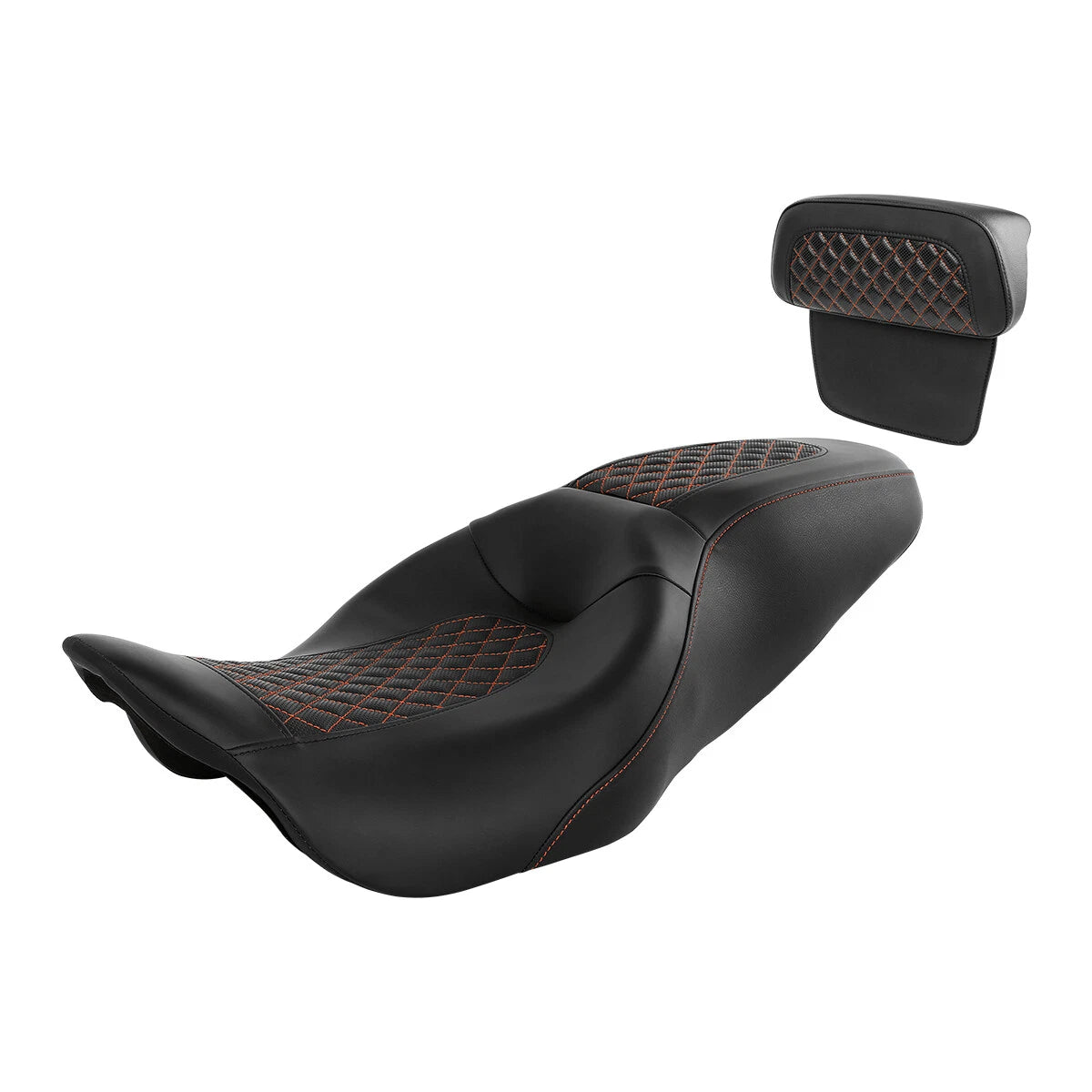 Driver Passenger Seat & Backrest Pad for Harley Touring Road Glide (2014–2023)